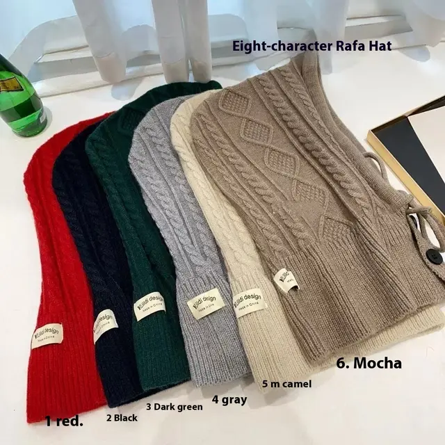 Knitted Thick Drawstring Hat Solid Color Gray - Shop at LoveMi