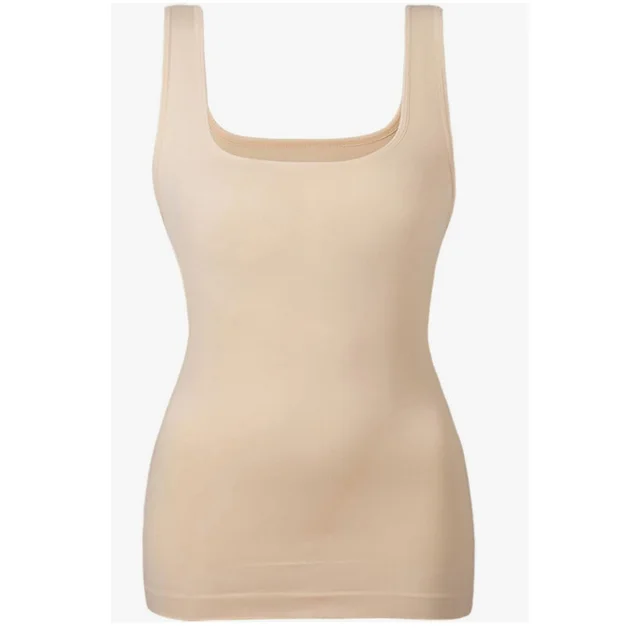Seamless Square Collar Compression Slim Strap Khaki - Shop at LoveMi