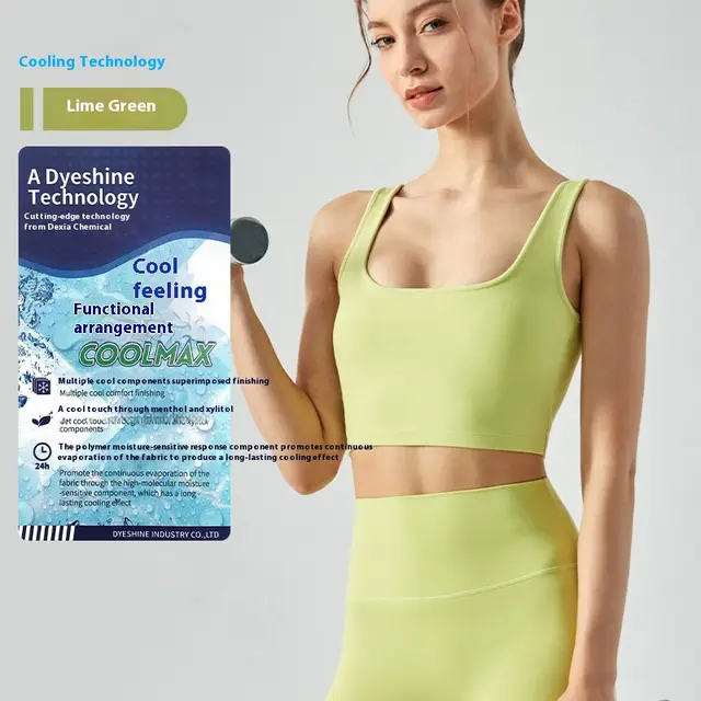 Fitness Vest With Chest Pad Yoga Bra Lime Green Cool Feeling - Shop at LoveMi