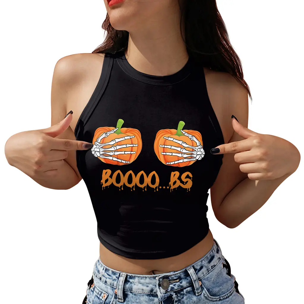 Skeleton Skull Digital Printing Vest Top For Women - Ga123 1098