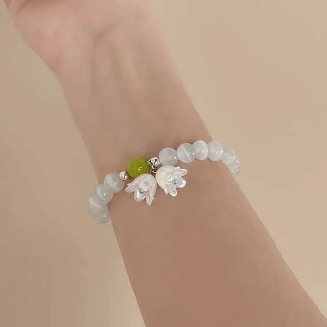 Retro Fairy Linglan Flower Beaded Bracelet For Women Lily Beaded Bracelet - Shop at LoveMi