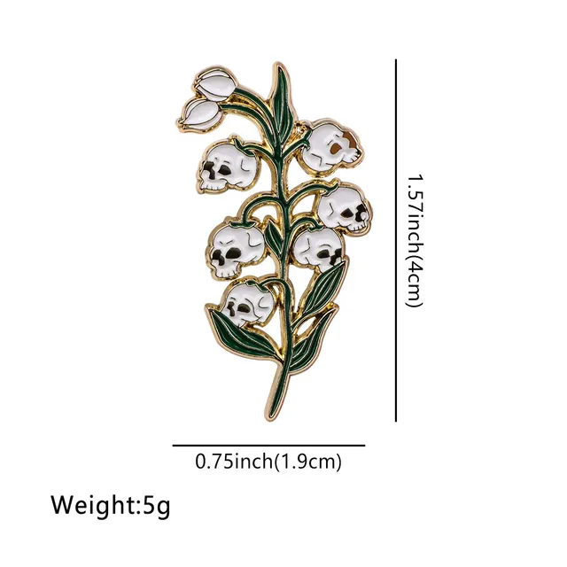 Skull Flower Brooch Backpack Ornament Accessories Pin Alloy Nr4098 - Shop at LoveMi
