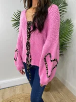 Loose And Warm Long Sleeve Sweater - Rose Pink
