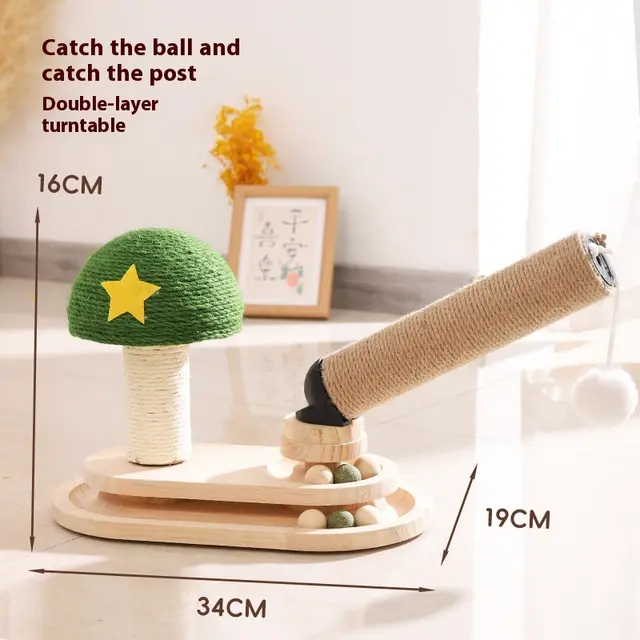 Cat Scratch Board Toy Turntable Cat Teasing Ball Self Hi Relieving Stuffy shaped Baby Cat Suit Pet Supplies Tank Pillar Turntable - Shop at LoveMi