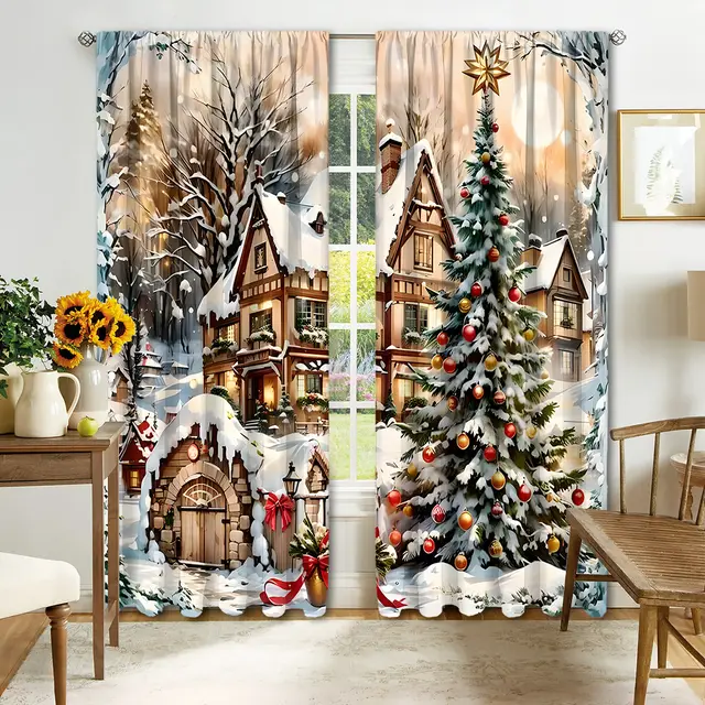 Christmas Curtain 3D Printing Curtain 25Style - Shop at LoveMi