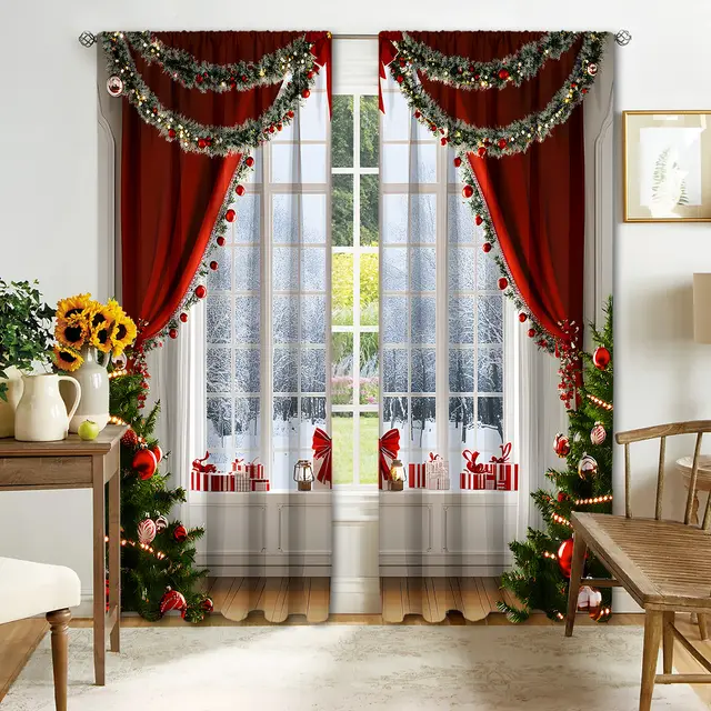 Christmas Curtain 3D Printing Curtain Style 28 - Shop at LoveMi