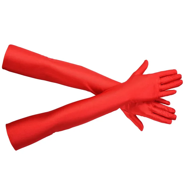 1920s Masquerade Gloves Dress Headdress Matching Red Long52Cm - Shop at LoveMi