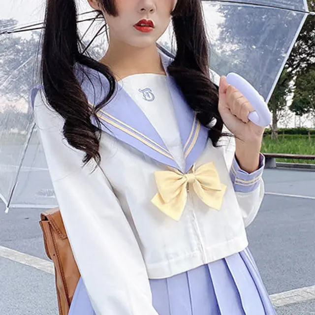 Uniform Skirt Sailor Suit Girls Girlfriends Clothes Long Sleeve Top - Shop at LoveMi