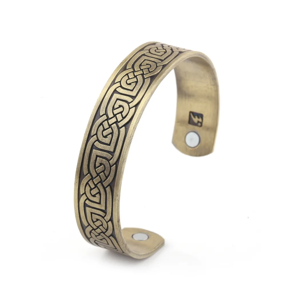 Nordic Totem Vikings More Than Lucky Tree Ancient Silver Ancient Gold Ancient Red Bracelet - B109588 1 Gold
