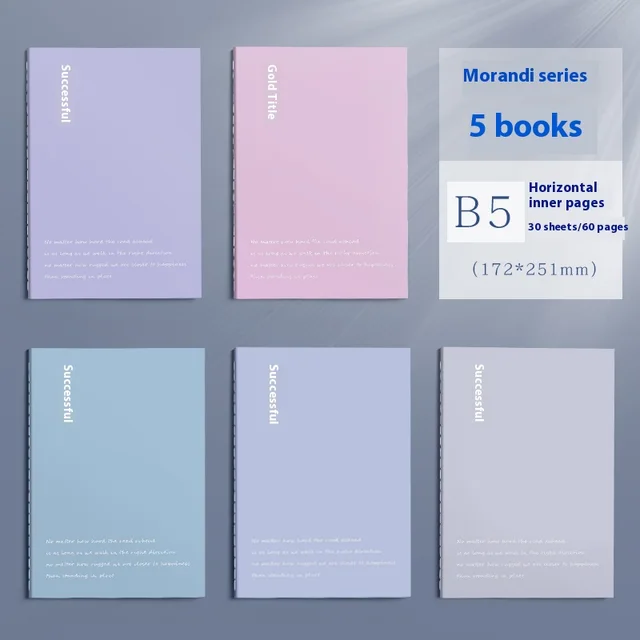 Notebook Thickened Practice Note Simple A5 Creative B5 Girl Heart Morandi B55Pc - Shop at LoveMi