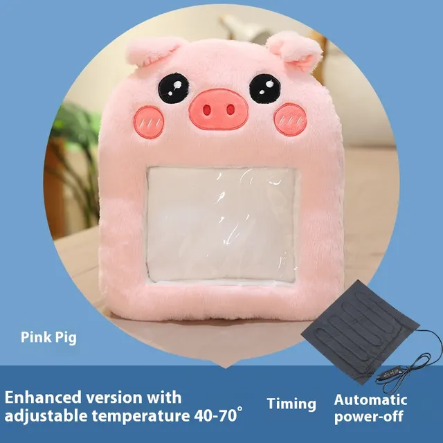 Plug in High top Rabbit Fur Hot Water Bag Foot Warmer Pink Pig Visual 12V - Shop at LoveMi