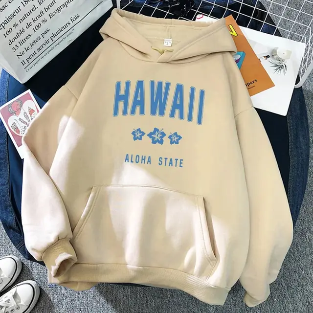 Roha Letter Printing Women's Hoodie Hip Hop Khaki - Shop at LoveMi
