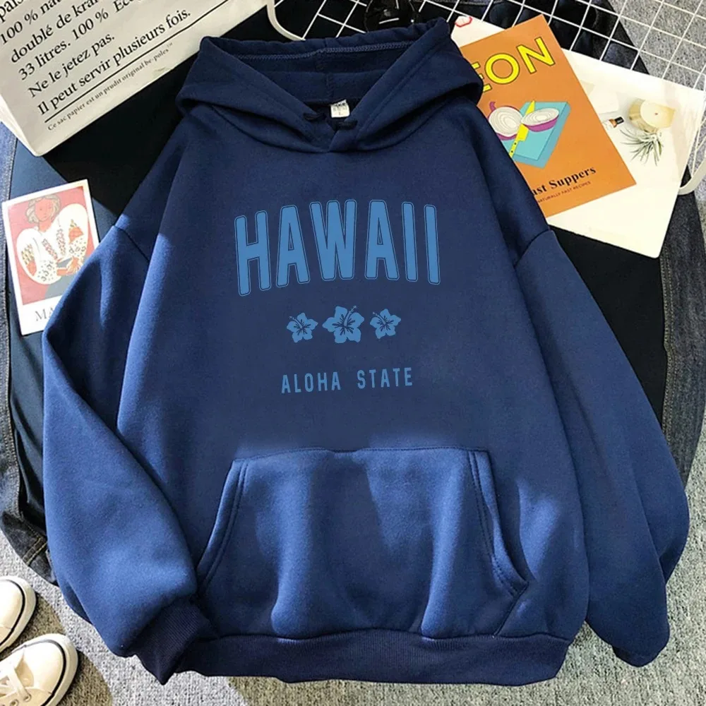 Roha Letter Printing Women's Hoodie Hip Hop Navy - Shop at LoveMi