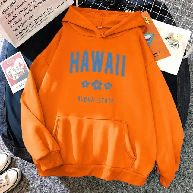 Roha Letter Printing Women's Hoodie Hip Hop Orange - Shop at LoveMi