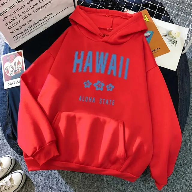 Roha Letter Printing Women's Hoodie Hip Hop Red - Shop at LoveMi