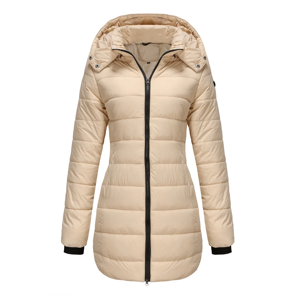Waterproof Long-sleeved Cotton-padded Jacket - Apricot