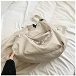 Solid Color Fashion Large Capacity Versatile Shoulder Crossbody Bag - Gray