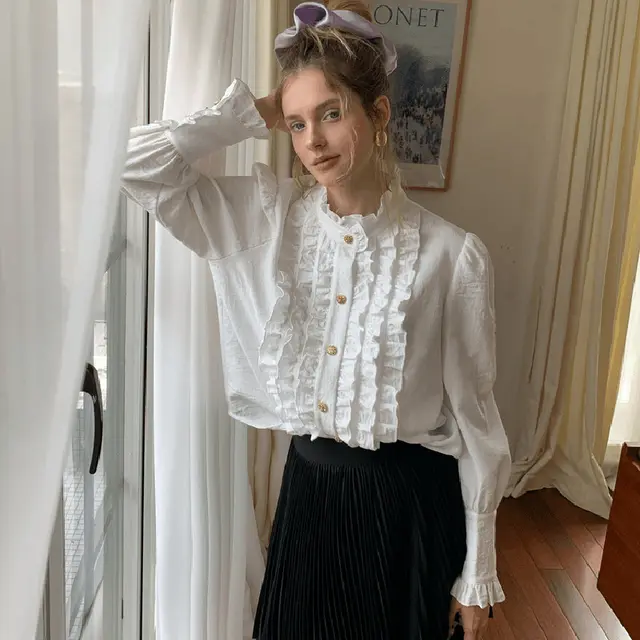 White Moonlight Shirt Women's French Elegant White - Shop at LoveMi