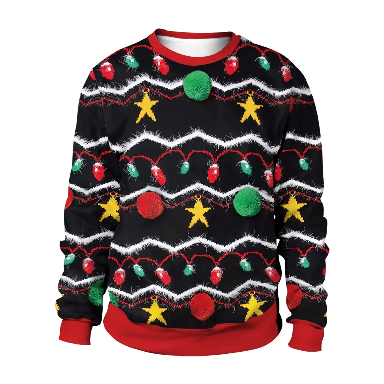 European And American Christmas Christmas Men's And Women's Same 3D Printed Crew Neck Sweatshirt Top Couple Wear - Gm091801