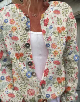 New 3D Digital Printed Cardigan Knitted Jacket For Women - Color 2 - View 1