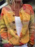 New 3D Digital Printed Cardigan Knitted Jacket For Women - Color 3