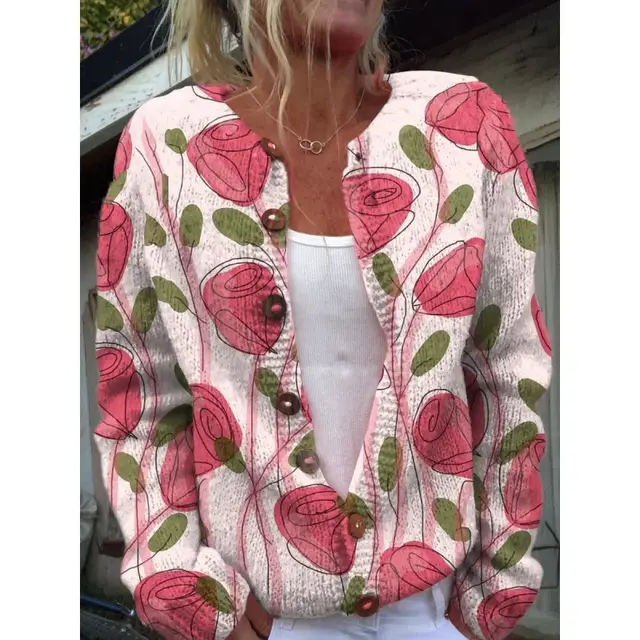 New 3D Digital Printed Cardigan Knitted Jacket For Women Kkwy59 - Shop at LoveMi