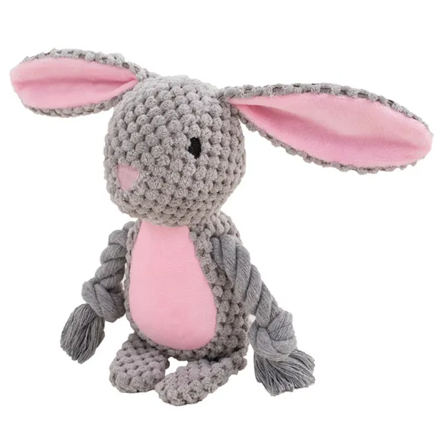 Pet Plush Sound Cotton Rope Toys Interactive Tug Of War Training Item Creative Dog Toy Pet Training Dog Supplies Rabbit - Shop at LoveMi