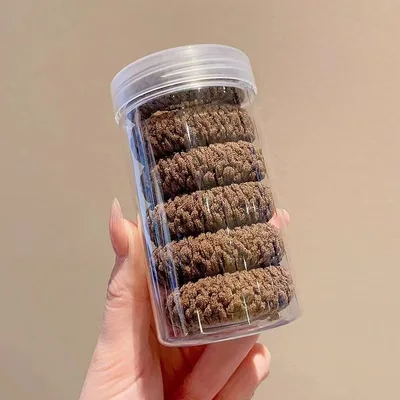 New Cookie Ponytail Hair String Bold Deep Coffee 6 Filling - Shop at LoveMi