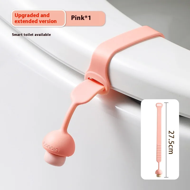 Creative Handle For Toilet Lid Opener To Prevent Dirt - Pink Extended