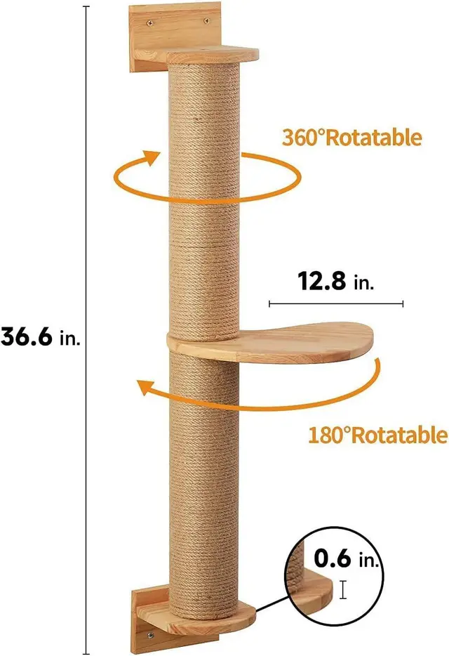 Cat Cordage Of Flax Grab Post Hanging Wall Jumping Platform Wood Color - Shop at LoveMi