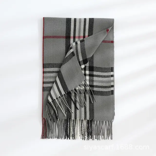 Fashion Classic Plaid Cashmere Scarf Women B 3 - Shop at LoveMi