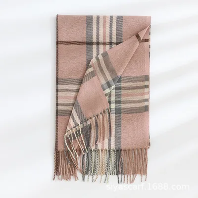 Fashion Classic Plaid Cashmere Scarf Women B 4 - Shop at LoveMi