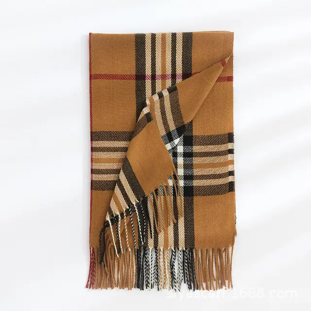 Fashion Classic Plaid Cashmere Scarf Women B 6 - Shop at LoveMi