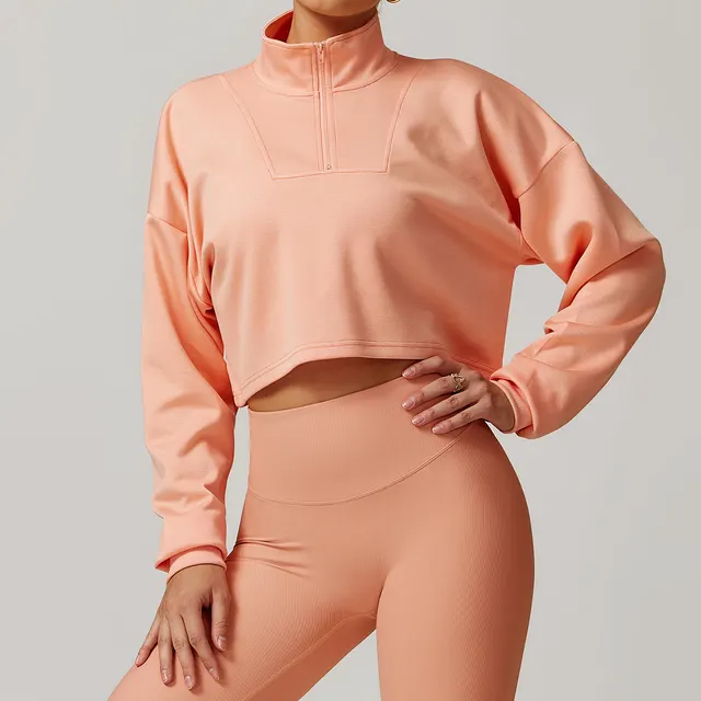 Autumn And Winter Wild Outer Wear Sports Sweater Coat Soft Light Orange - Shop at LoveMi