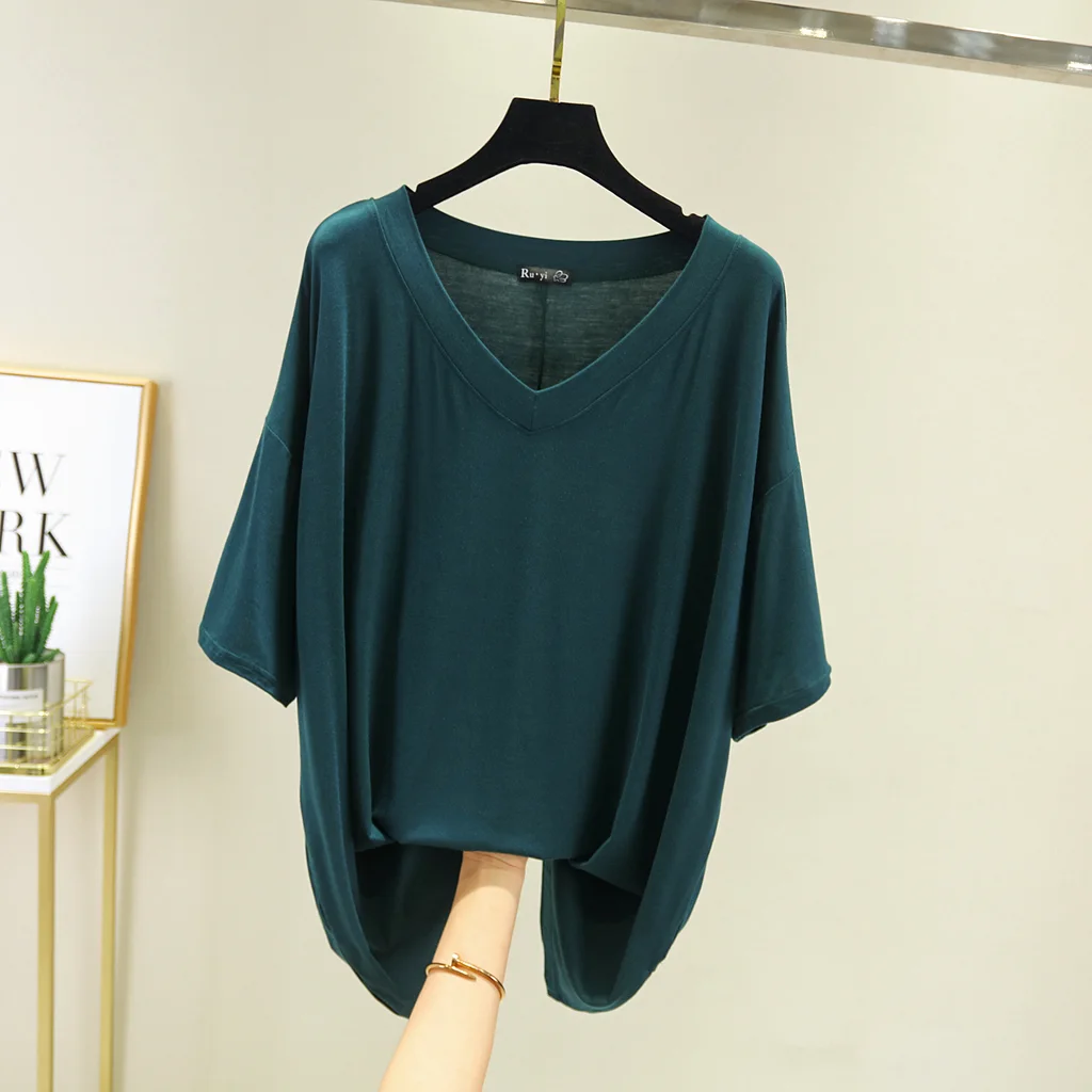 Korean Style Summer Thin Loose Short Sleeve - Dark Green