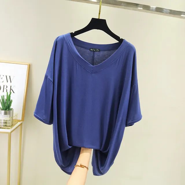 Korean Style Summer Thin Loose Short Sleeve Denim Blue - Shop at LoveMi