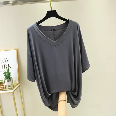 Korean Style Summer Thin Loose Short Sleeve Gray - Shop at LoveMi