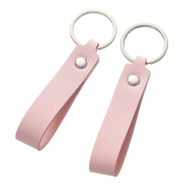 Creative Artificial Leather Key Chain Hanging Metal Buckle Pink - Shop at LoveMi
