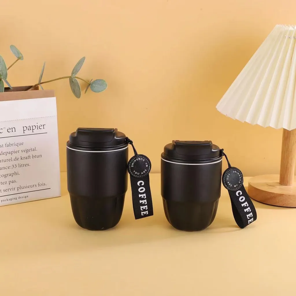 Good-looking Coffee Cup Portable Office Cup Car - Solid Color Black