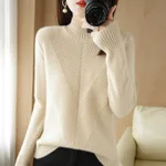 New Autumn And Winter Sweaters Women's Half Turtleneck - Camel Color - View 1