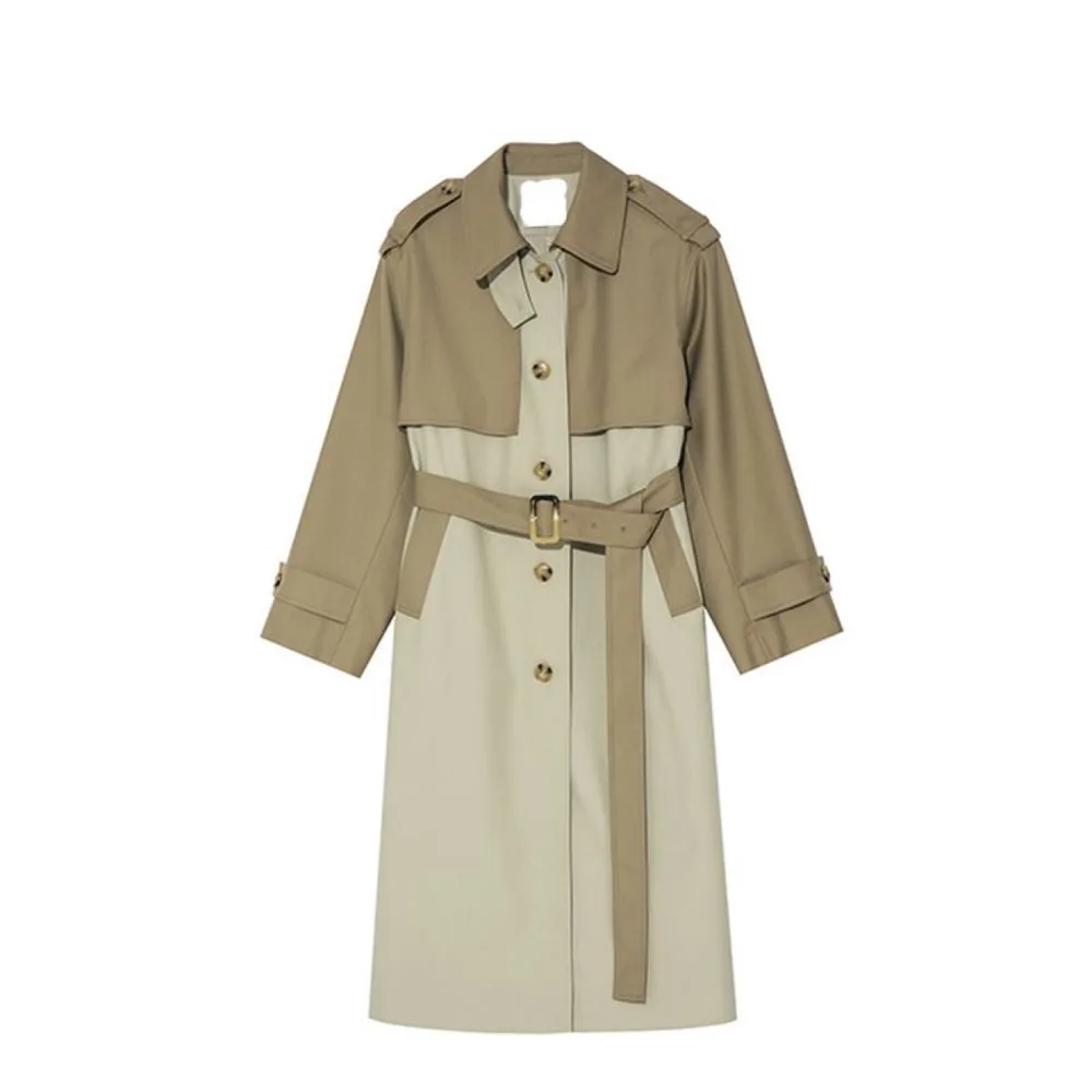 Design Color Matching British Style Casual Jacket - Khaki