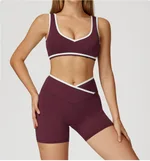 Bra Shorts Dark Purple Red