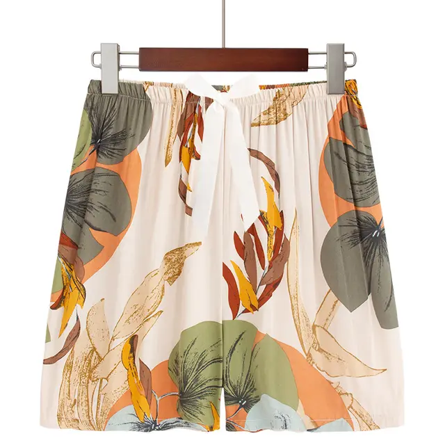 Plus Size Size Women's Homewear Pajamas Palm Leaf Shorts - Shop at LoveMi