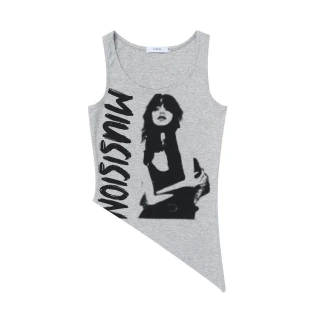Real Shot American Vintage Street Trendy Irregular Vest Gray - Shop at LoveMi