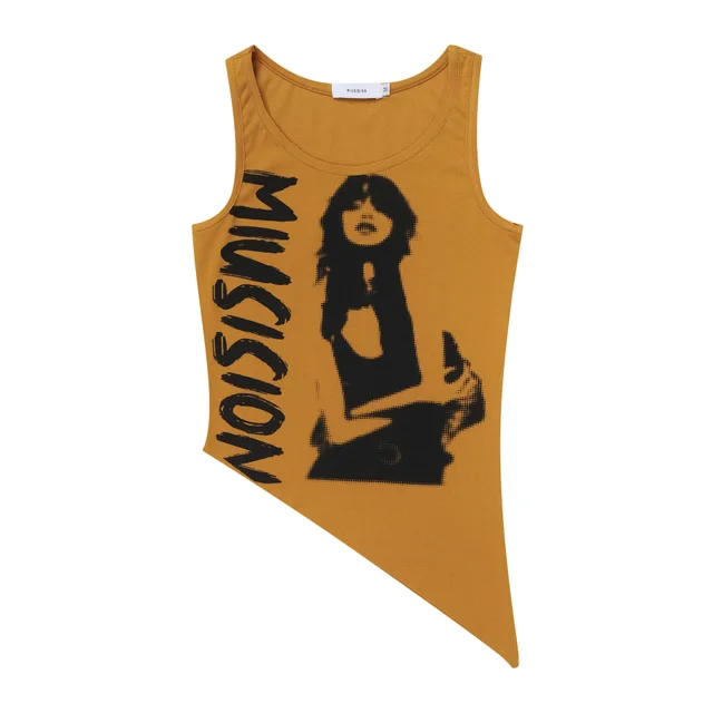 Real Shot American Vintage Street Trendy Irregular Vest Yellow - Shop at LoveMi