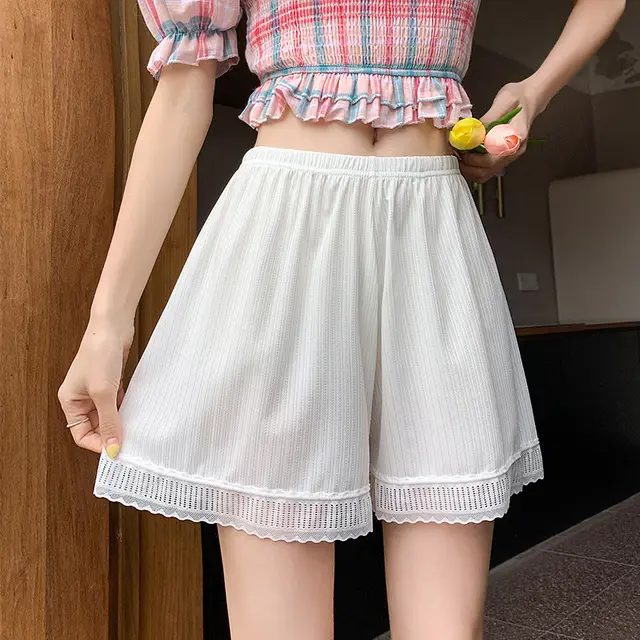 Women Can Wear Outside Without Curling Lace Loose fitting Underwear Panties White - Shop at LoveMi