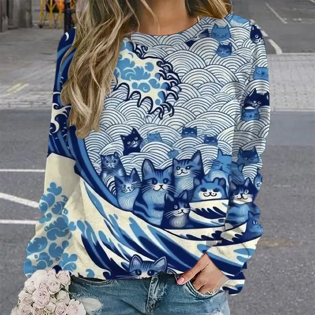 Digital Printing Women's Wansheng Pumpkin Round Neck Sweater Ylj13040 - Shop at LoveMi