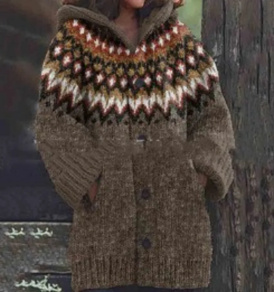 Retro Coat Lazy Hooded Knitted Qs52 3 5Xl - Shop at LoveMi