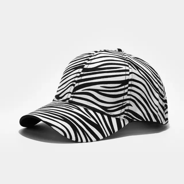European And American Literary Vintage Leopard Print Baseball Cap Zebra White - Shop at LoveMi