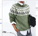 Thick Needle Digital Printing Women's Round Neck Sweater - As8355Gn-S